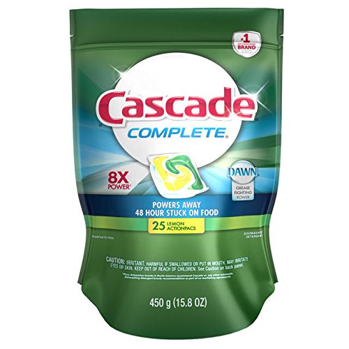 Cascade Complete Actionpacs All-In-1 Dishwasher Detergent - Lemon Burst - 25 Ct #TOP19