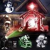 Weewooday Proiettore Luci 3D Halloween e Natale con 12 Diapositive HD, 4 Colori, Telecomando e Timer, Decorazione per Giardino, Festa, Finestre, Interni ed Esterni