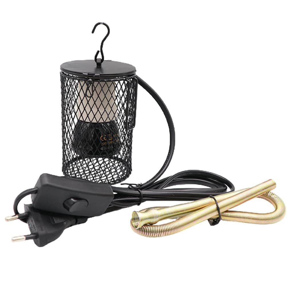 Yosoo Lampada di Riscaldamento, Paralume in Ceramica a Infrarossi da 50 W Lampada a Luce di Calore Lampada di Calore in Ceramica per Allevamento per Tartarughe Pappagalli (1)