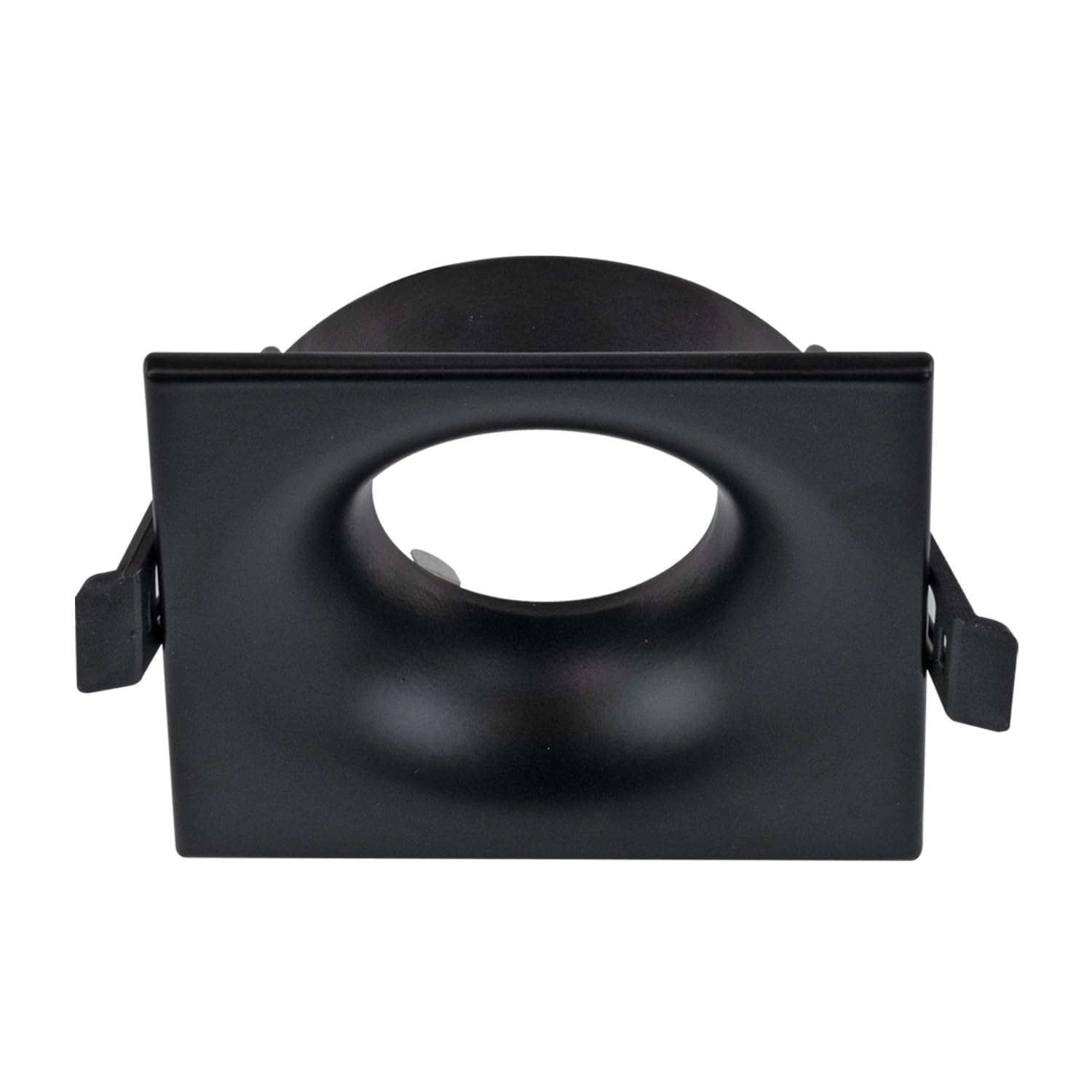 Popp® Marco Downlight ARO Marco Fijo con Curva Interior aluminio para bombilla GU10, MR16 Negro Cuadrado para corte de Ø70mm para pasillo, oficina, salon etc (Pack 10 unidad, Negro Cuadrado)