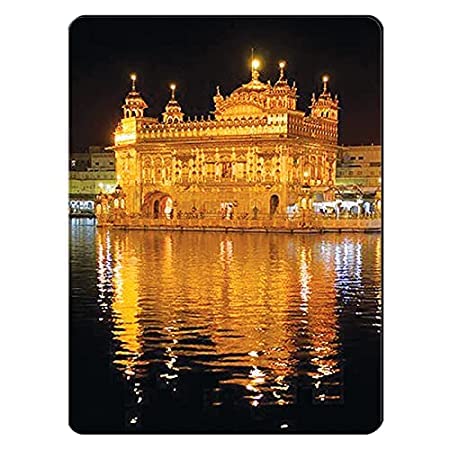 Golden Temple Amritsar cadre en bois d'exception et finitions dorées gravées