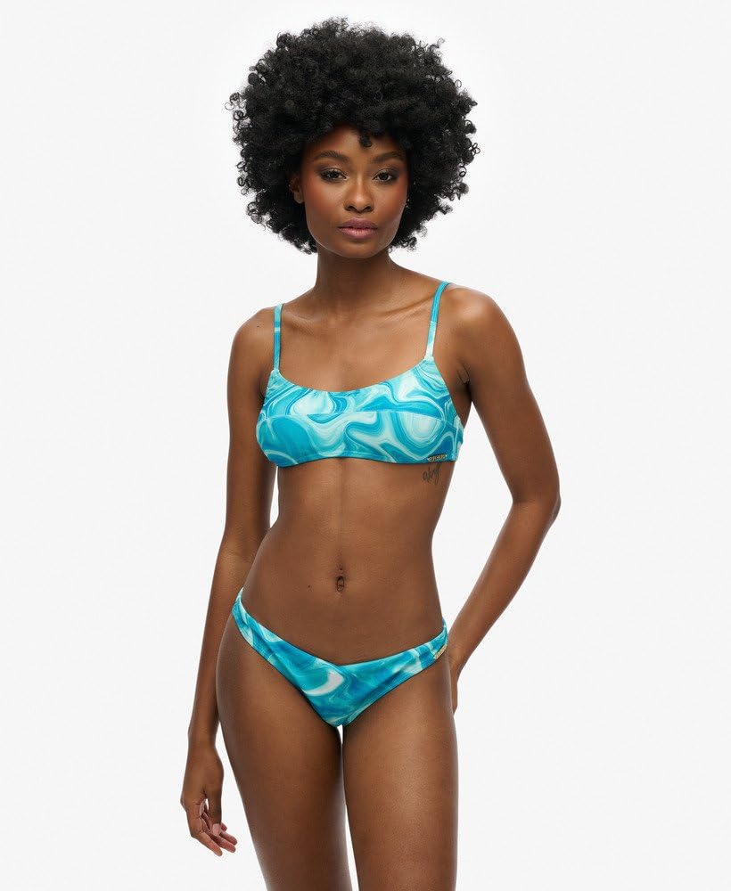 Superdry Damskie wyrafinowane majtki bikini z nadrukiem