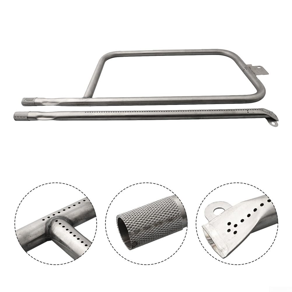 Quemador de 56 cm para Weber Q300/Q320/Q3000/Q3200 Rendimiento superior con material de acero inoxidable 304 (C)