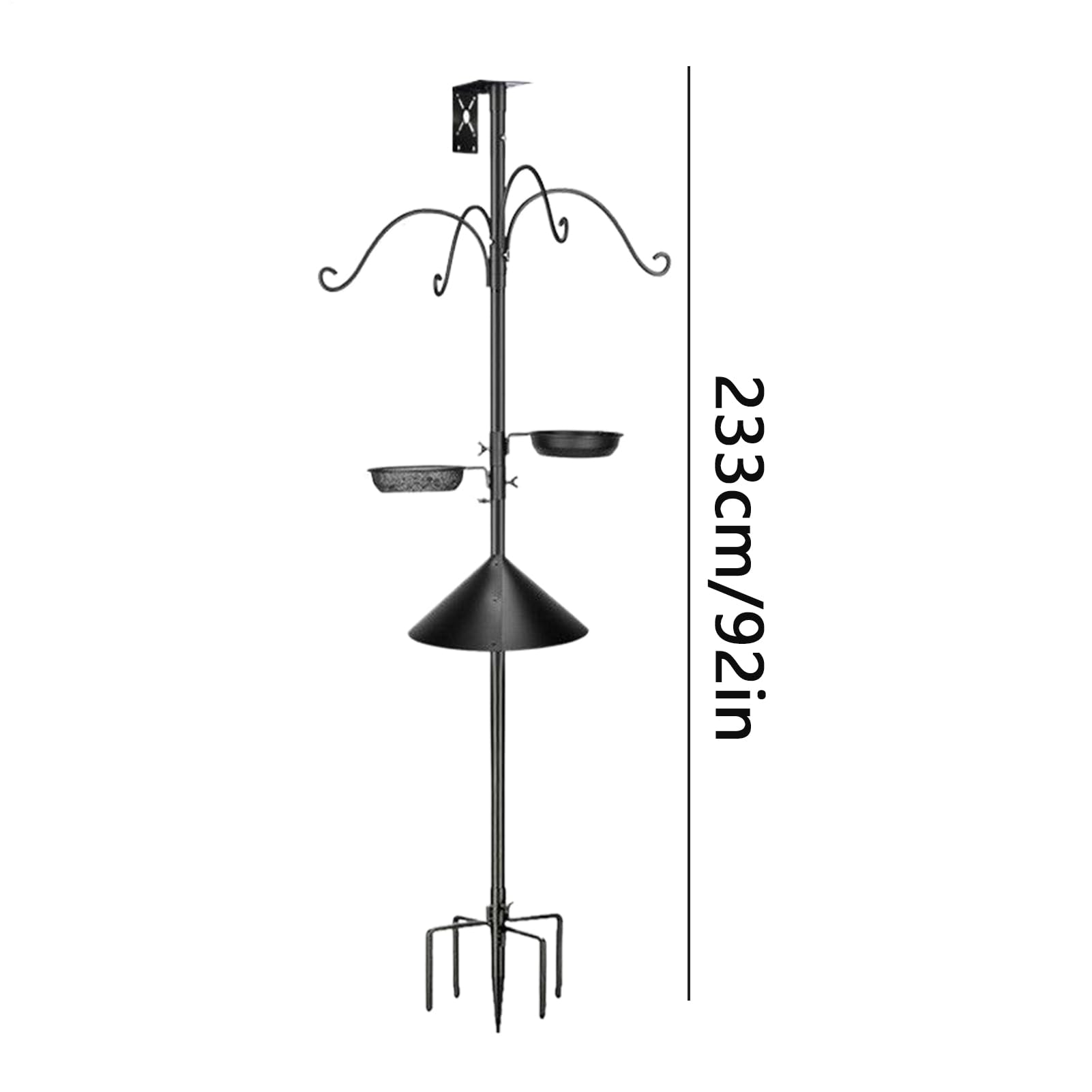 Per Mangiatoia Per Uccelli Portante Regolabile Resistente | Mangiatoia Per Uccelli Da Esterno 234 Cm Con Baffle Anti Scoiattolo Per Giardino Cortile Patio Attirare Animali Selvatici E