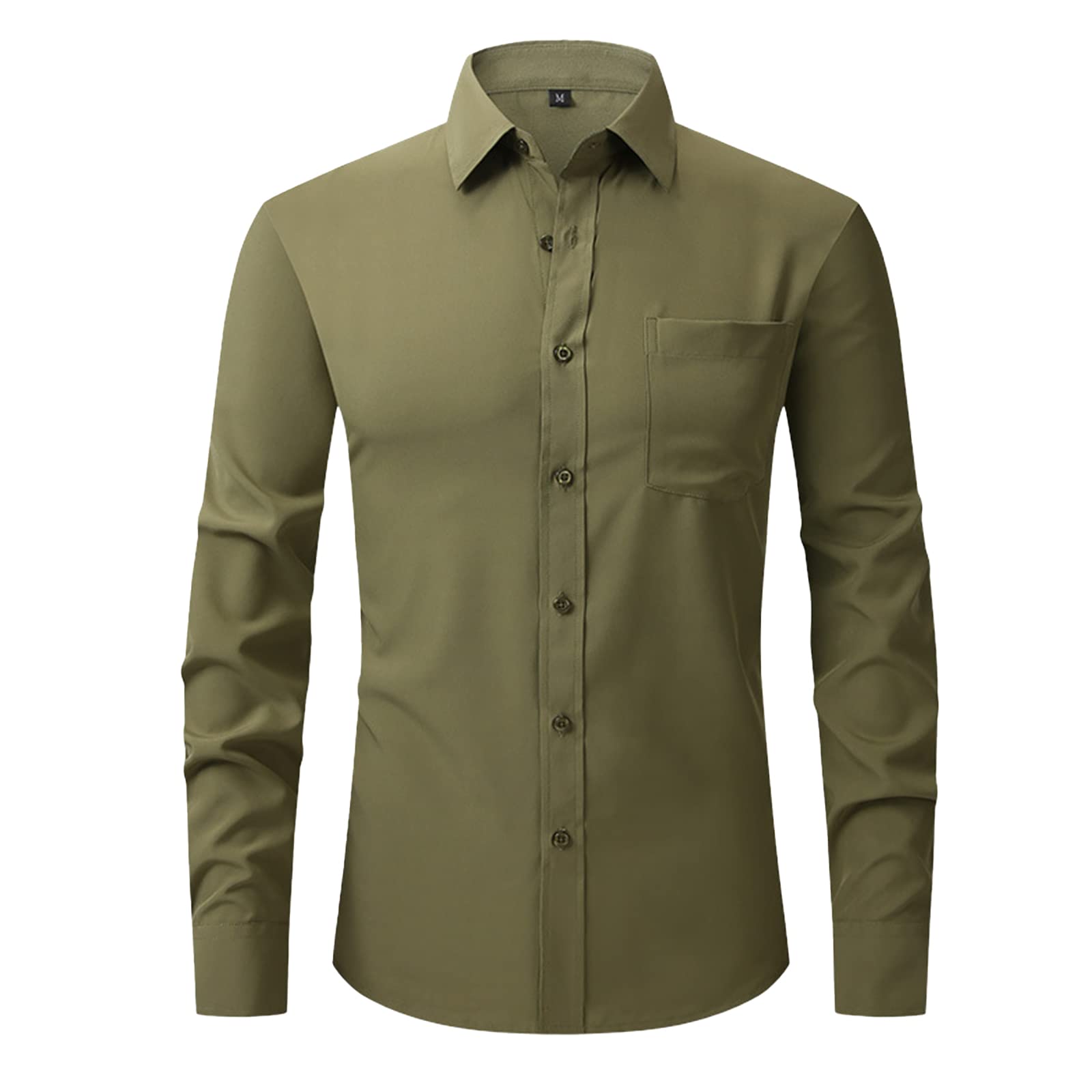 Come WonkaMens Long Sleeve Button Down Dress Shirts Casual Business Regular Fit Shirt Solid Formal Dress Shirt with Pocket