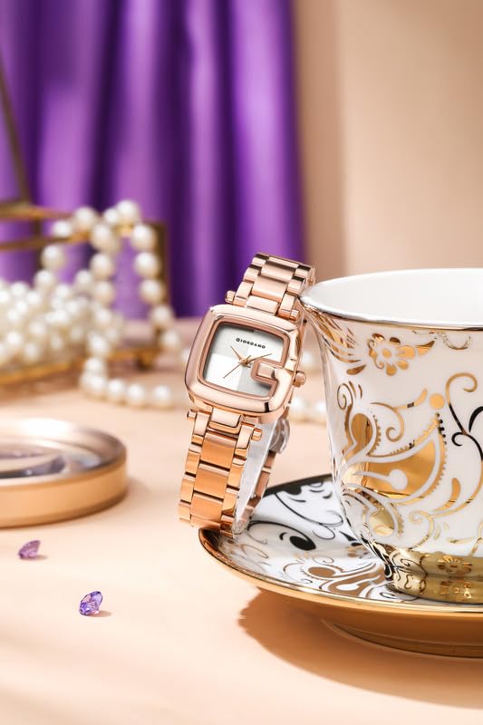 Image of Giordano Monogram Watch for Women Dial with Metal & Leather Strap Fashionable Design, Water Resistant Quartz Analog - Perfect for Casual & Office Wear