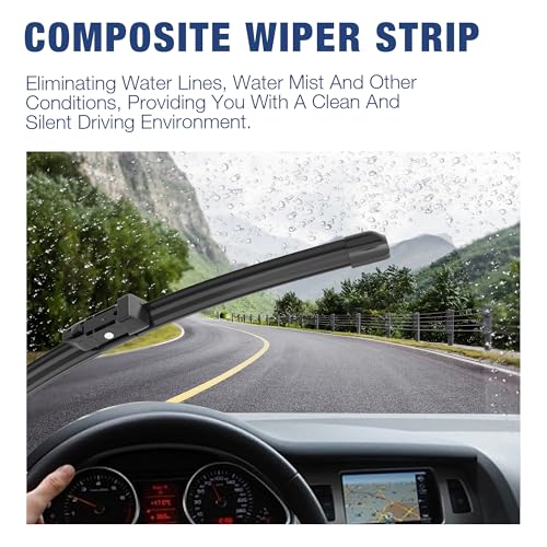 Image of 28 inch+21 inch Silicone Windshield Wiper Blades Replacement for Ford Transit-150 / Transit-250 / Transit-350 / Transit-350 HD 2023 2022 2021 2020-2015 Oem Quality All-Season Performance Wiper Blades