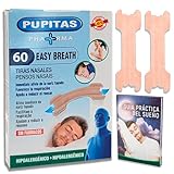 60 Tiras Nasales Antironquidos Tiritas Nariz Respirar, Tiras Nasales Anti-Ronquido, tiras nasales Antirronquidos Para Dormir, anti ronquidos para dormir 56x18mm