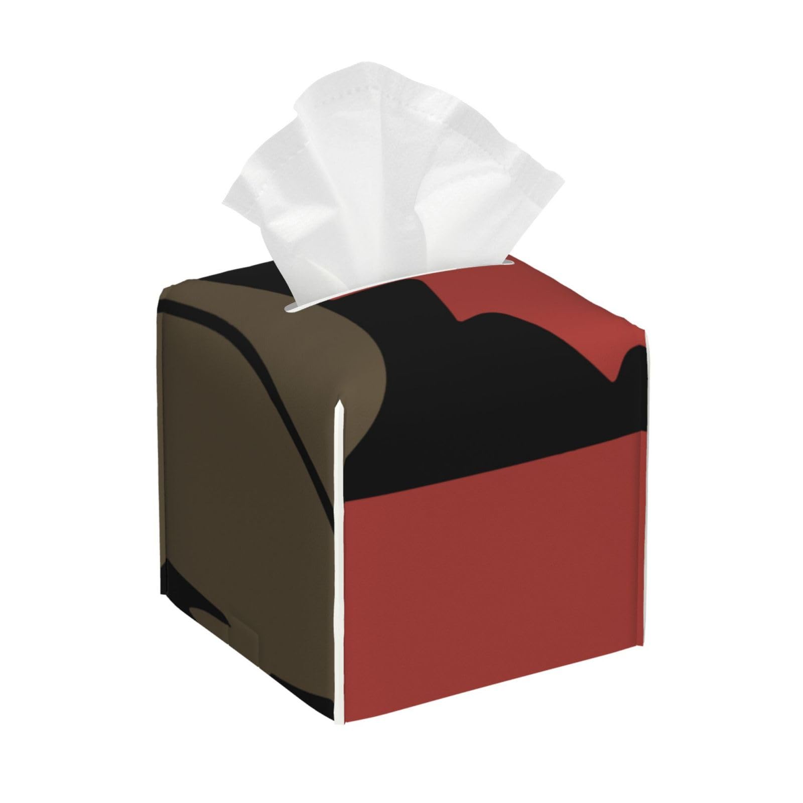 Beaver On Canadian Flag Square Tissue Box Cover with Modern and Stylish Bottom Tissue Box Storage Space