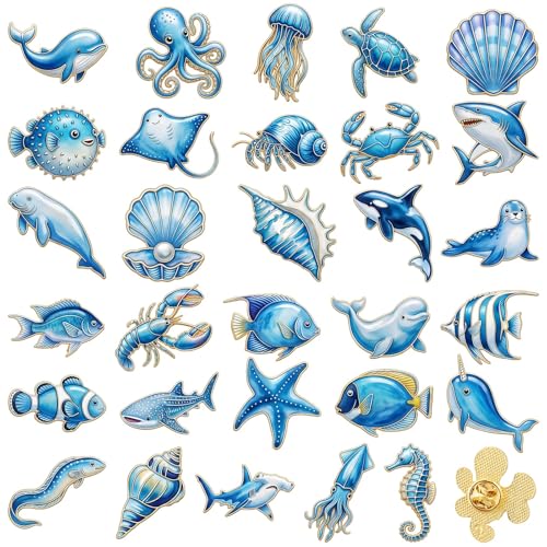 Image of Landical 30 /60 Pcs Cute Enamel Pins Bulk Plant Flower Animal Halloween Gothic Fall Pumpkin Cartoon Lapel Pin Brooches Jewelry Gift for Backpack Clothes Hats Accessories
