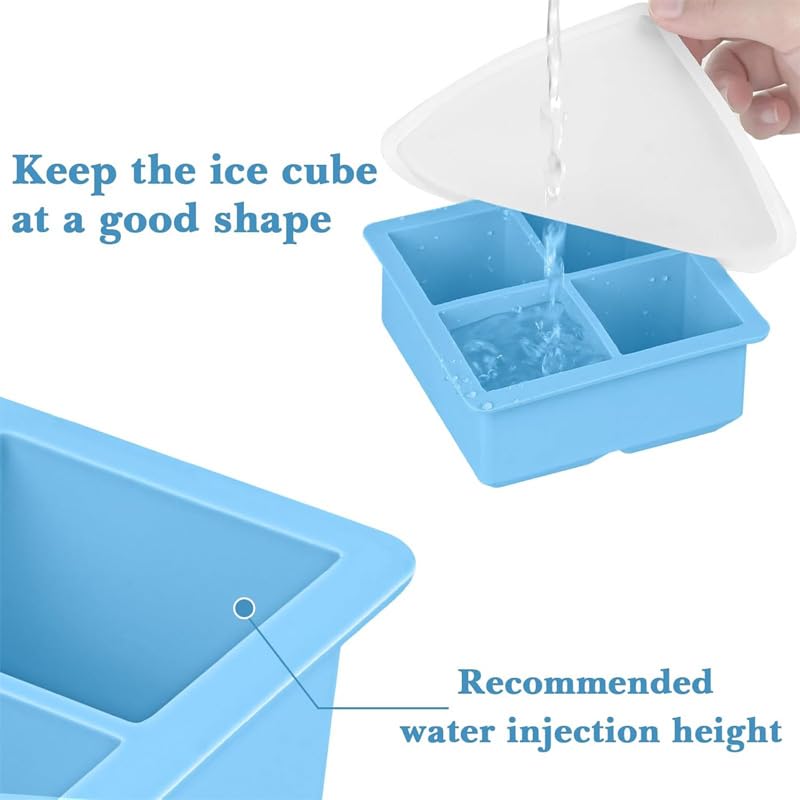 Molde de silicona transparente para hielo grande 4 cavidades miniatura 2