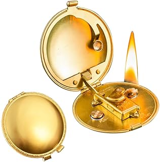 Kerosene Lighter, Vintage Trench Lighter Windproof Copper/Brass Lighter for Collection Decorative Gift Present (Fuel Not Included) (Brass)