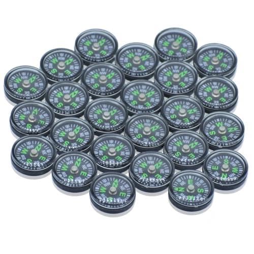 Mini Magnetic Compass, 22mm, Pack of 25, Black with Green Markings, MCM22MM-image-21