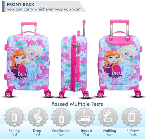 Image of ADSON Abs Kids Trolley 360 Rotating Luggage 360 Degree Wheels Non-Breakable 20 Inch Kids Hardsided Suitcase with 4 Wheels, 360 Degree Wheel Travel Trolley Bag (Design 10)