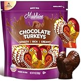 Madelaine Dark Chocolate Turkey Candy β 1 oz Foil-Wrapped Thanksgiving Chocolates β Rich Fall Holiday Treats & DΓ©cor β 4 Pack Individually Wrapped Turkeys