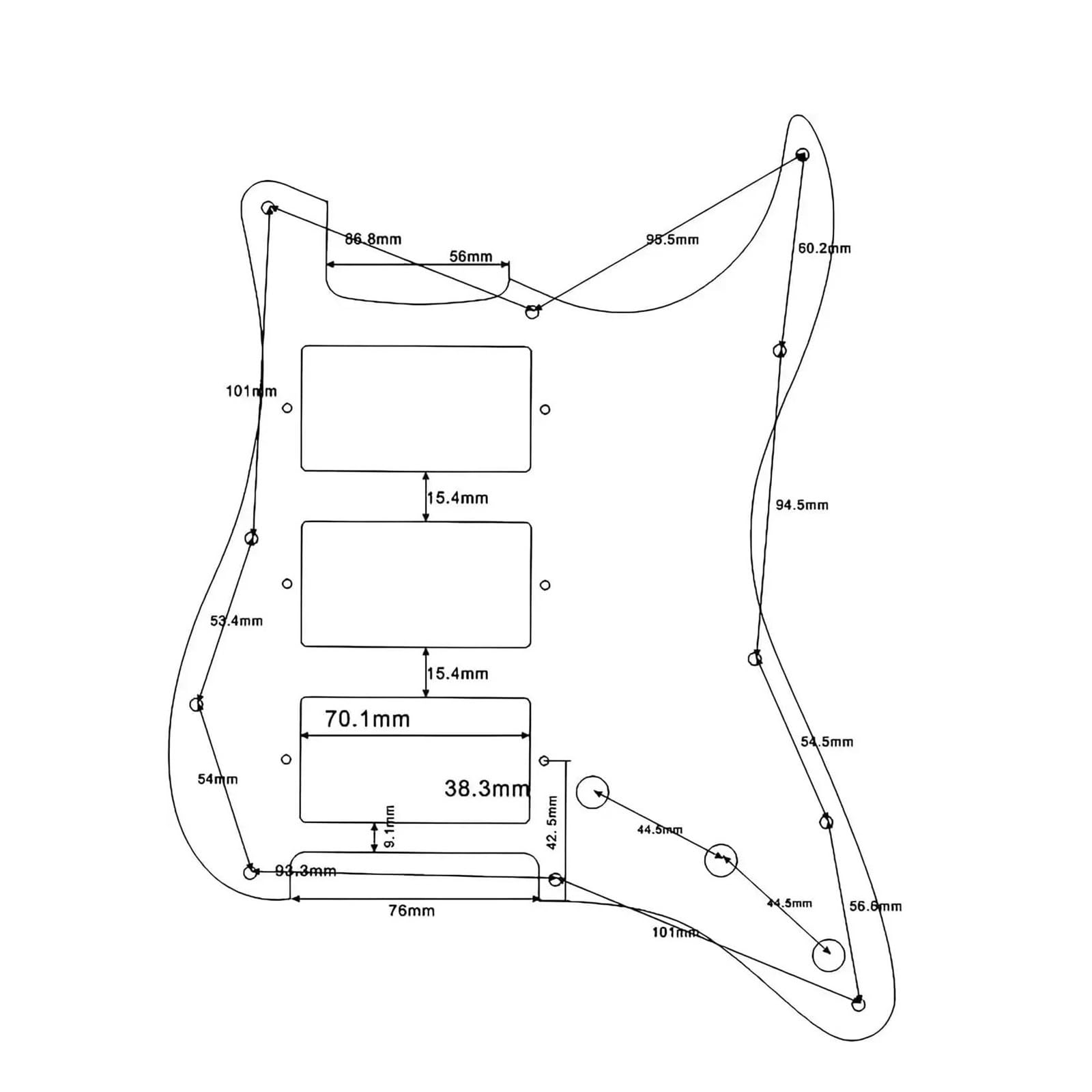 Profesjonalne Akcesoria Gitarowe 11 Otworowa Maskownica Z Przetwornikiem Alnico 5 Humbucker Pickguard Do Gitary Elektrycznej(3 Ply Beige)