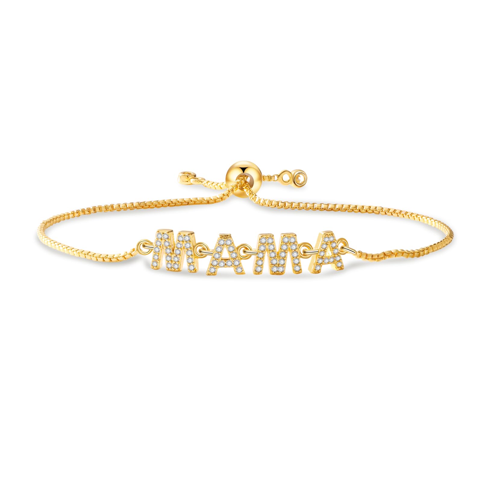 JUNVirtuousBracelets for Mom,Gold Plated Bracelets for Women Cubic Zirconia Jewelry Birthday Gifts for Her Girlfriend Wife Mom
