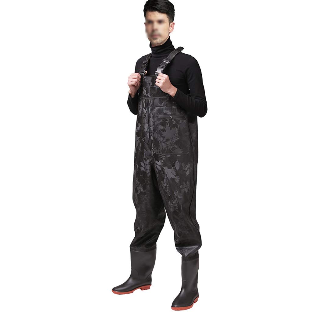 BBGS Vadeadores Pecho Pesca Vadeadores de Pecho de Pesca Una Pieza con Espalda en H PVC 100% Impermeable Caza Trabajo Al Aire Libre Pesca Vadeadores para Hombres Mujeres