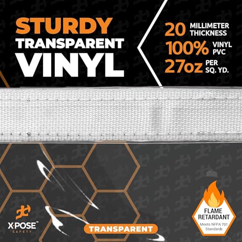 10' x 20' Clear Vinyl Tarp - Fire Retardant 20 Mil Super Heavy Duty Transparent Waterproof PVC Tarpaulin with Brass Grommets - for Patio Enclosure, Temporary Wall, Multipurpose - by Xpose Safety by Xpose Safety - Image 6