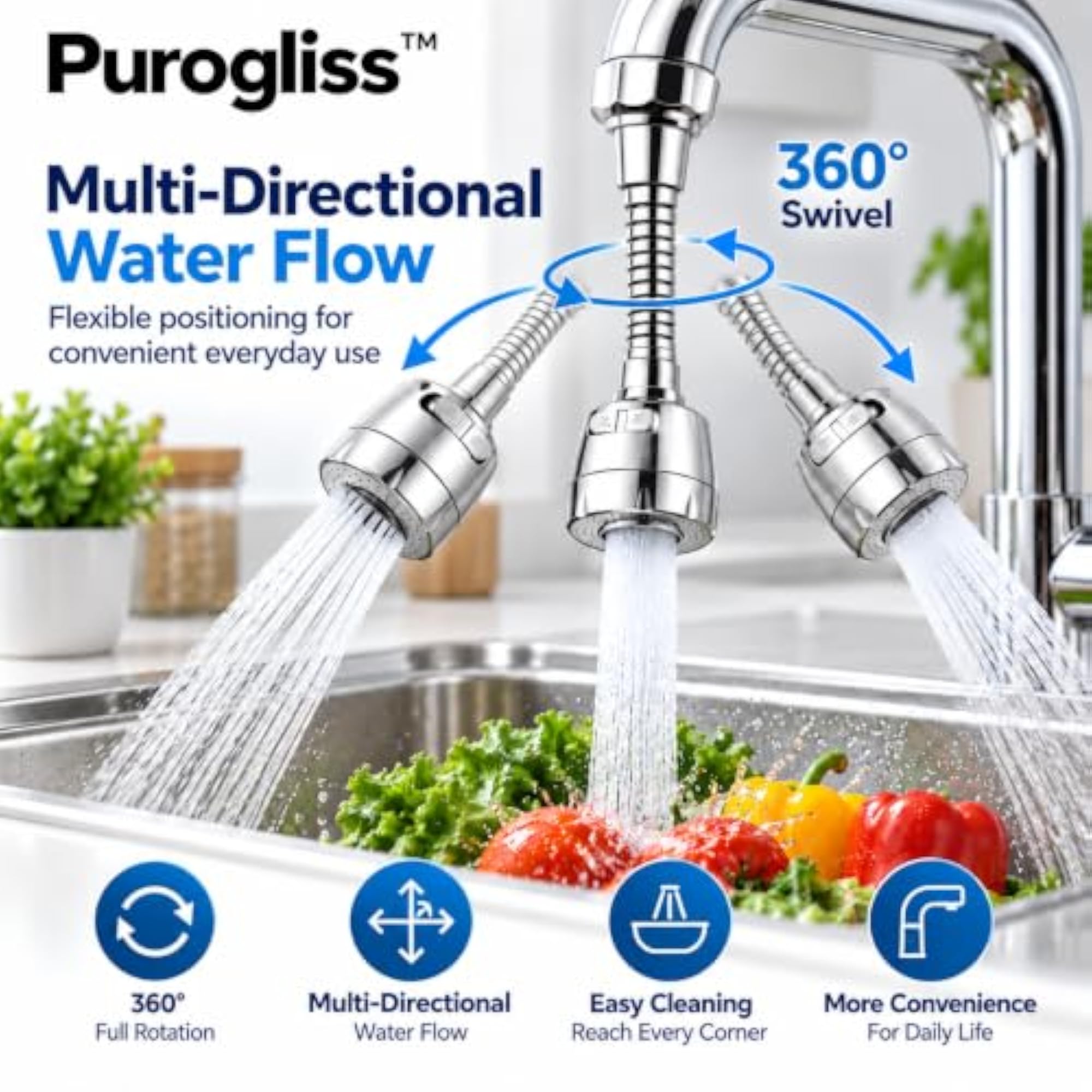 Kitchen Tap Extension for Sink, Flexible Faucet Extender