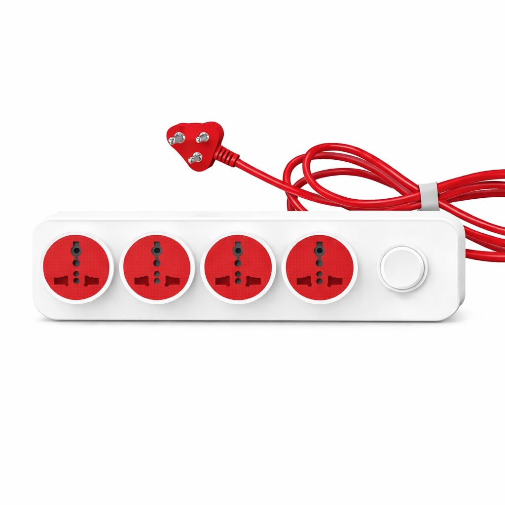 Arji 6 Amp Extension Board with 2 Metre Heavy Duty Copper Cord | 4 Socket Power Strip | Multi Plug Extension for Home & Office-image-18