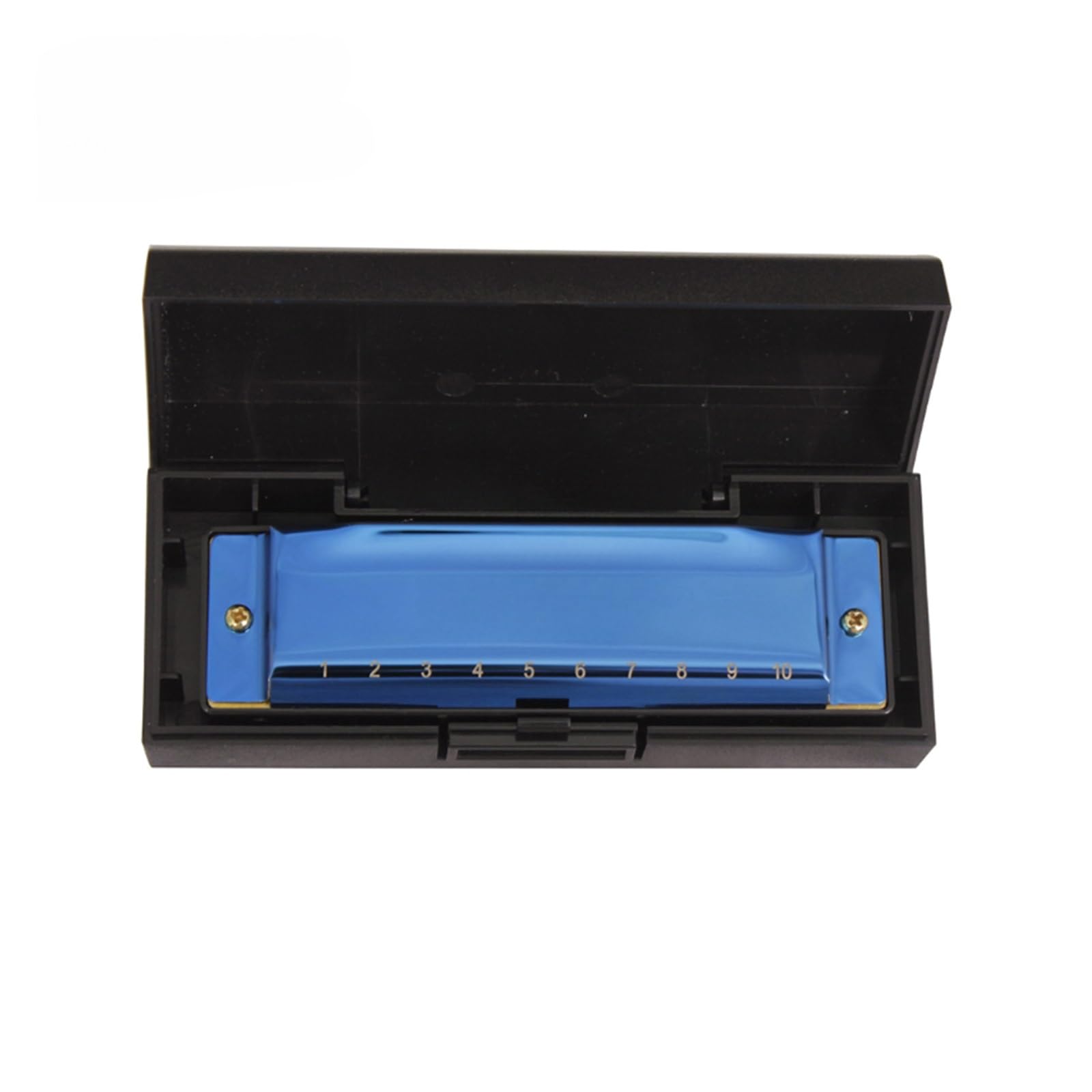 Mundharmonikas Mundharmonika, 10 Löcher, 20 Töne, C-Taste, Für Blau, Schwarz, Vernickelt (Color : Blue)