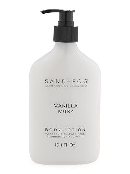 Sand + Fog Vanilla Musk Body Lotion, Paraben & Sulfate Free, Nourishing, Aromatic, 10.1 Fl Oz