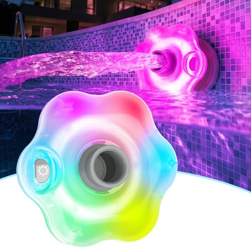 Goallim Pool Return Light, 2026 Upgrade Water Powered Pool Jet Light, LED Color Changing Jet Pool Lights for Above Ground/Inground Pools, Hydro-Powered Return Jets Lights(No Battery Req’d) Grey, 1PC