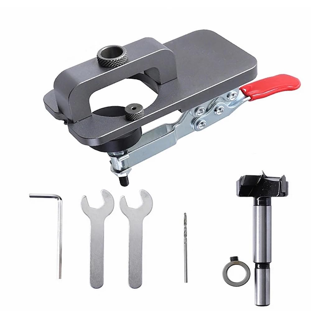 Cabinet Hinges Metal Concealed Hinge Jig, 35MM Cabinet Hinge Jig Drilling Hole Puncher With Quick Clamp Accurate Hinge Drill Jig Woodworking Tool For Doors Cabinets Hinges Mounting 85673082 Cabinet Jig