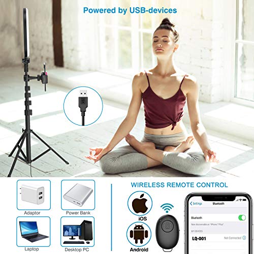 12” Selfie Ring Light with 63” Adjustable Tripod Stand and Phone Holder, LED Dimmable Ringlight with Remote, for Live… - Image 7