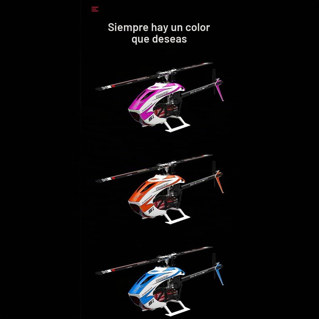 Goo-Sky S1 - Helicóptero 3D RC de 2.4 GHz, motores duales de accionamiento directo sin escobillas, marco de fibra de carbono, control de vuelo GTS, RTF 3D, aviones de acrobacias para adultos y pilotos