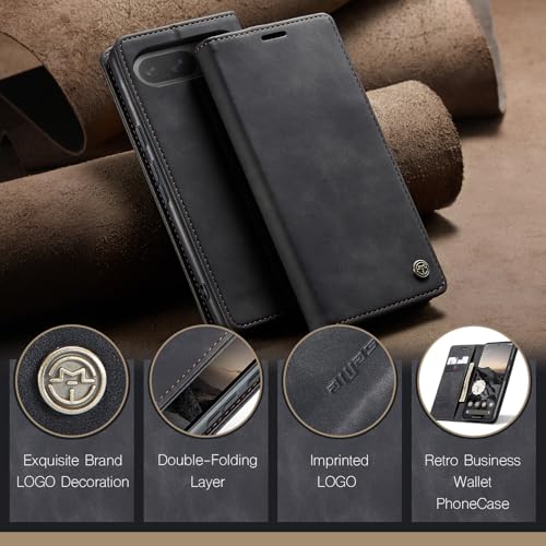 Cracedily for Google Pixel 9 / Pixel 9 Pro Case, Flip Wallet Leather Case with Card Holder Magnetic Closure Shockproof Kickstand Protective Phone Cases Cover for Google Pixel 9 Pro,Black - image 8