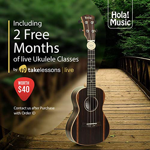Image of Hola! Music 24 Inch Deluxe Concert Ukulele Bundle, Mahogany, Gig Bag