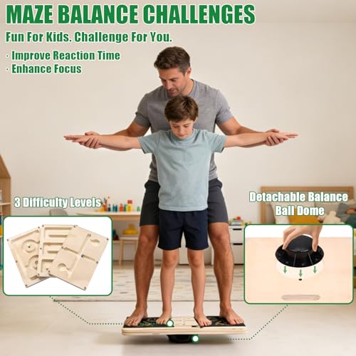 Image of Slant Board Calf Stretching for Ankle Mobility & Balance Board with Maze