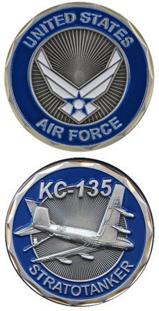 United States Military US Armed Forces Air Force KC-135 Fighter Plane - Good Luck Double Sided Collectible Challenge Pewter Coin