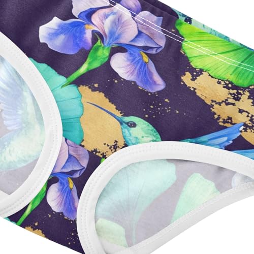 Watercolor Hummingbirds Floral Toddler Girls Underwear 2t Cotton Little Girl Panties Fun Kids Undies Briefs4