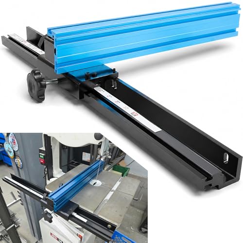 KMS7200 Precision Band Saw Fence for Most Band Saws Heavy-Duty Aluminum Guide with Micro-Adjustment (Adjustable Drift) Improved Accuracy for Woodworking Projects T-Square Design Easy Install