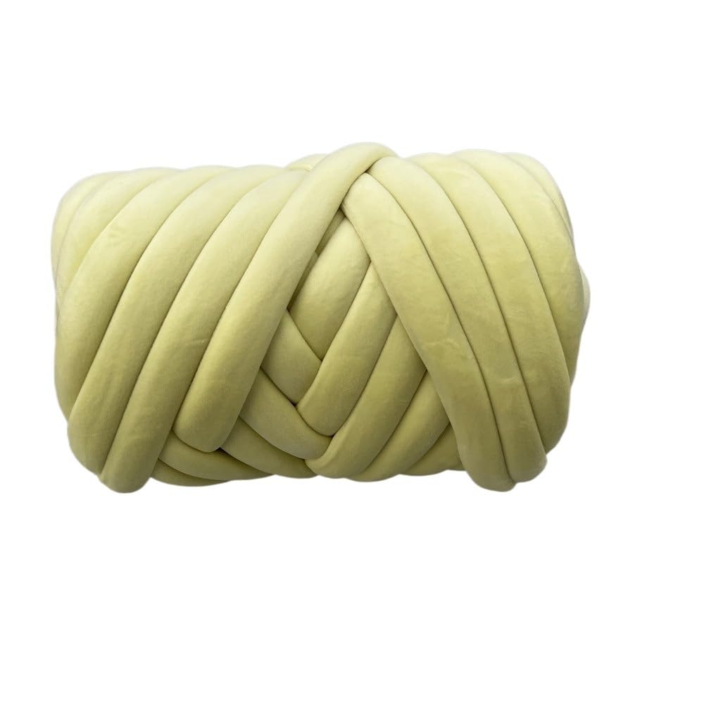 Lana Para Tejer Máquina itinerante tejida a mano de seda grande súper gruesa Lanas Para Crochet (Color : Bright yellow 1KG)