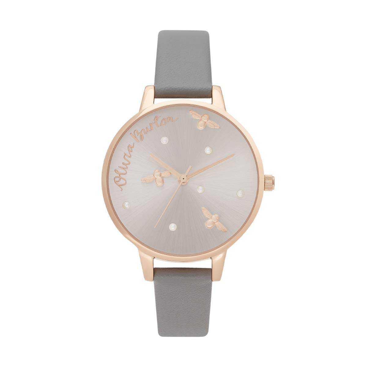 Olivia burton Pearly Queen Qtz Basic Silver & Fake Pearl & Bee Round Dial Womens Watch|London Grey Vegan Material Material|Grey Color Band - OB16PQ03 (B07Z21P1GT) Amazon Price History, Amazon Price Tracker