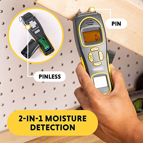 General Tools MMH800 Pin/Pinless Moisture Meter w/Temp and Humidity