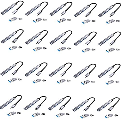 20 pcs Onten USB C Hub,USB Hub. 4 Port USB C and USB to USB 3.0&USB 2.0 Adapter.USB C Splitter for MacBook Pro 2020/2019, iMac 2021, USB Splitter Aluminum Alloy