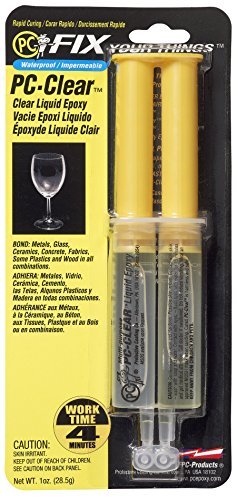 PC Products PC-Clear Epoxy Adhesive Liquid, 1oz Double Syringe, 12-Pack, Clear 70147