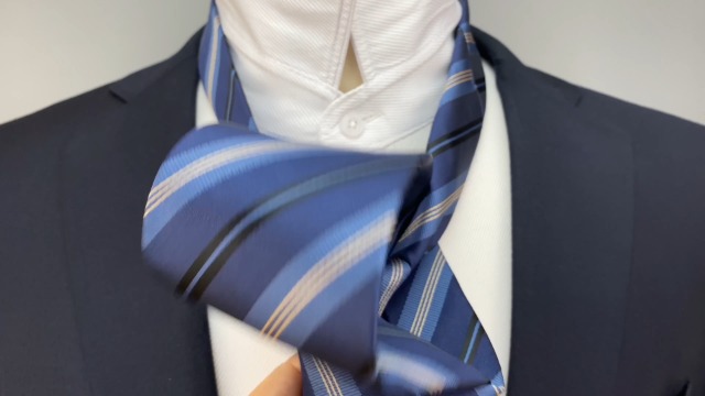 S&W SHLAX&WING Herren-Krawatte – Marineblau, Grau, Lila Streifen, Seidenoptik, 147 Cm, Mikrofaser Jacquard