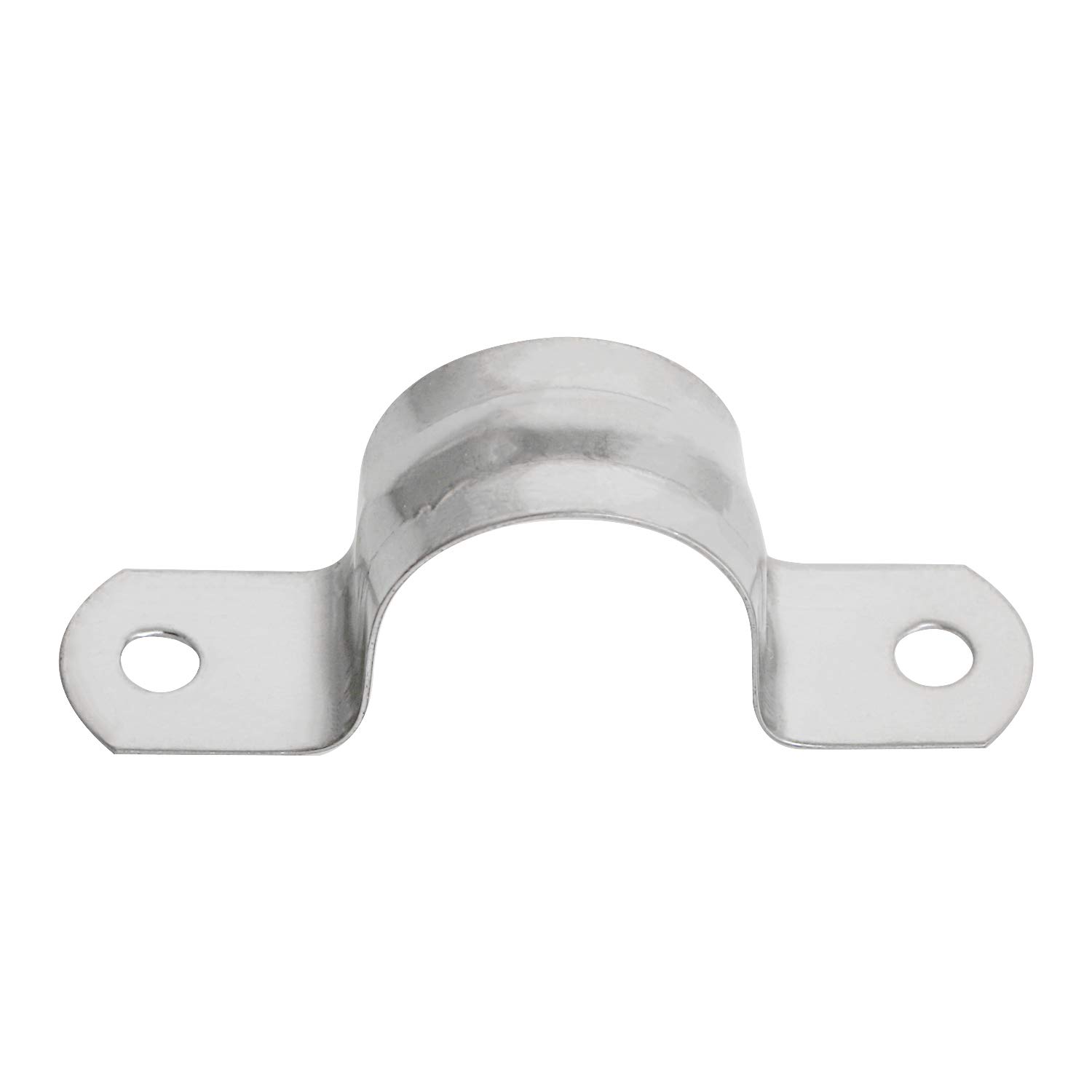 Aopin 27mm Rigid Pipe Strap Clamp 2 Holes Strap U Bracket Tube Strap Tension Clips 201 Stainless Steel, for Pipe Fixing, Silver, 20Pcs