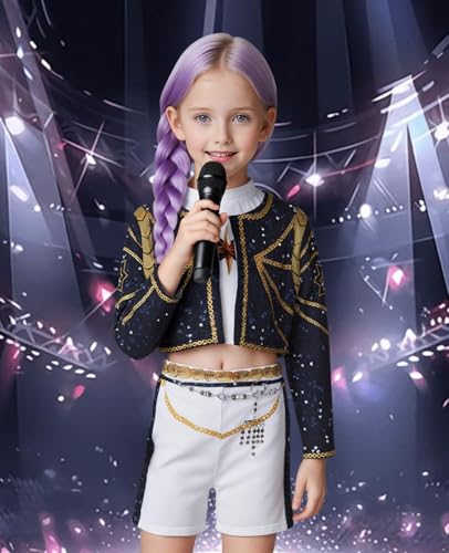 K POP Costume for Kids, Singer Costume for Girls, Halloween Stage Star Cosplay Dress Up2