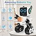 HBUDS Rechargeable RC Robot Toy for Kids - Interactive Intelligent LED Light, Speaks, Dances, Built-in Coin Bank (White)