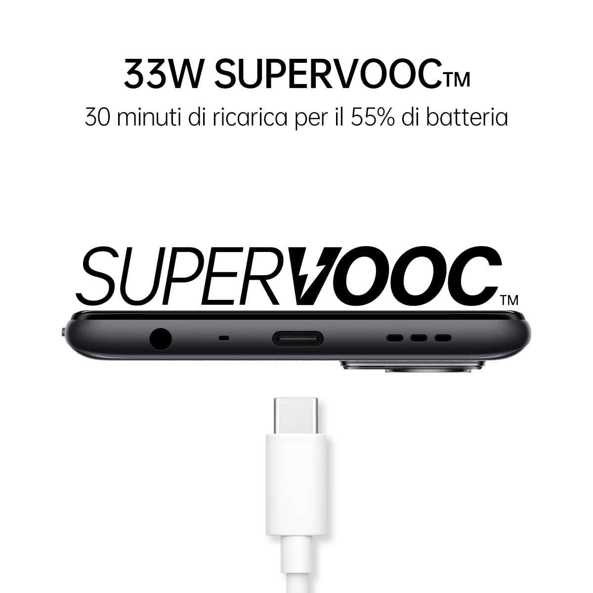 OPPO A96 Smartphone, NFC, Fotocamera principale da 50 Mp+AI e frontale da 16Mp, Display 6.59” 90HZ, 5000mAh, RAM 8GB+128GB espand. (1TB), [Extra Garanzia 24+6 Mesi Versione Italiana] Starry Black