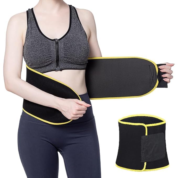 Image of Weight Loss Hot Slimming Belt for Men, Women Belly Sweat Slim Belt Neoprene Fat Burning Sauna Waist Trainer Healthy Sweat, Weight Loss, Lower Back Posture