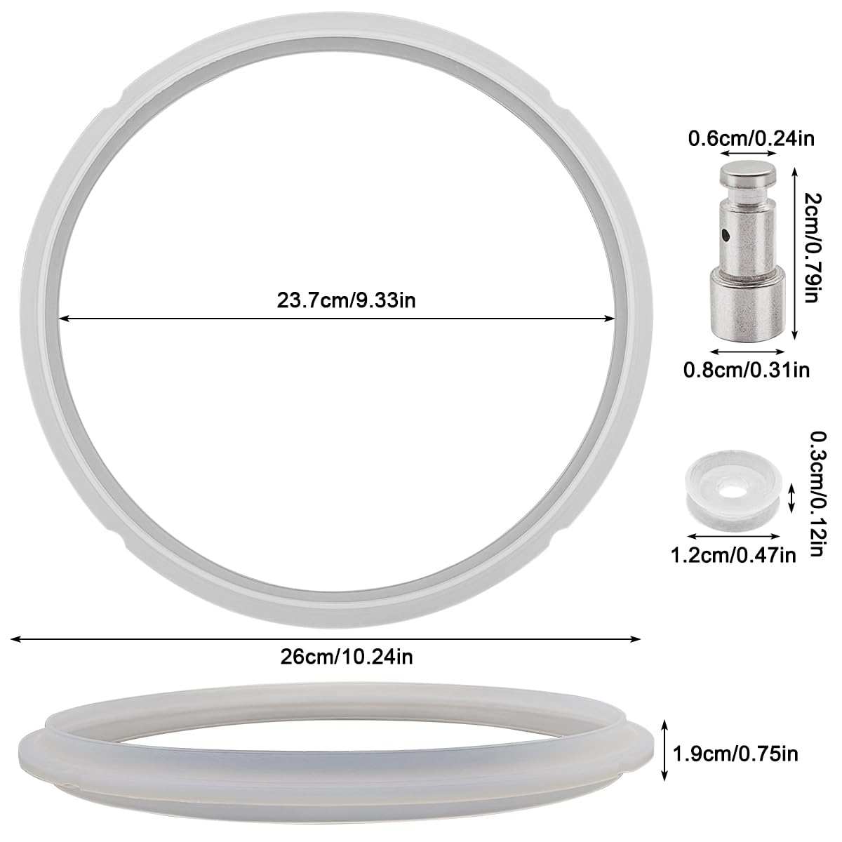 2 Anelli Di Tenuta In Silicone Per Instant Pot 8 Quart | Guarnizioni Di Ricambio Per Pentola A Pressione | BPA Free E Lavabili In Lavastoviglie - 3