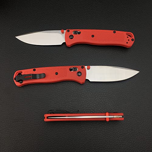 7.4In Manual Open Axis Lock Pocket Knife For Men, Satin Finish, Drop Point 8Cr13Mov Blade, Glass Reinforced Nylon Grivory Handle With Belt Clip For Edc Camping (Red Handle) #TOP2